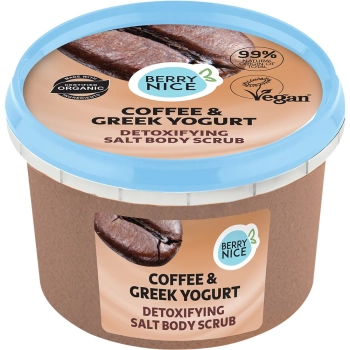 BERRY NICE Oczyszczający solny scrub do ciała Kawa i Mleko Ryżowe 250 ml