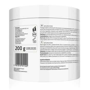 APIS DEPIQ PRO SYSTEM - Depigmentująca maska algowa z α-arbutyną 1% i kompleksem rozjaśniającym 1%/ 200 g