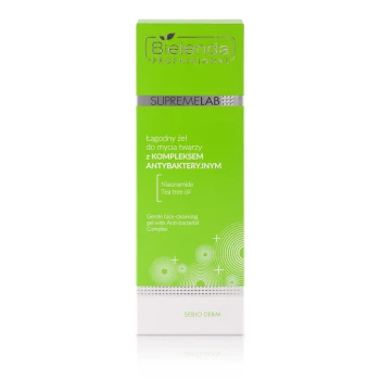 BIELENDA PROFESSIONAL Supremelab Sebio Derm Łagodny żel do mycia twarzy z Kompleksem Antybakteryjnym, 190 g
