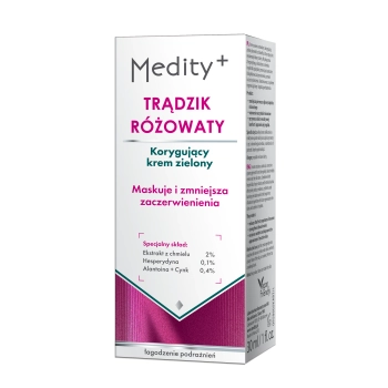 MEDITY + Trądzik Różowaty – Korygujący krem zielony