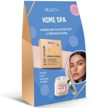 PILATEN Zestaw Home Spa - płatki pod oczy 60 szt. oraz świeca sojowa 1 szt.