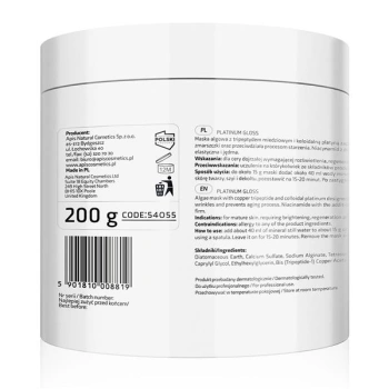 APIS PLATINUM GLOSS Platynowa maska algowa z tripeptydem miedziowym i niacynamidem / 200 g