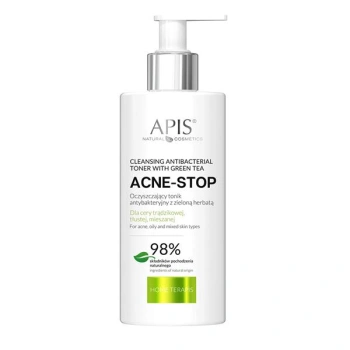 APIS ACNE-STOP / Home terApis Oczyszczający tonik antybakteryjny z zieloną herbatą / 300 ml
