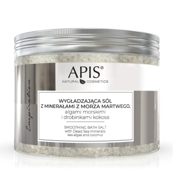 APIS INSPIRATION Wygładzająca sól do kąpieli z minerałami z Morza Martwego, algami morskimi i drobinkami kokosa / 650 g