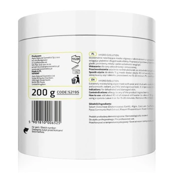 APIS HYDRO EVOLUTION Ekstremalnie nawilżająca maska algowa z gruszką i rabarbarem AQUAXTREM™ / 200 g