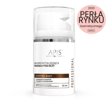 APIS COFFEE SHOT Biorewitalizująca maska pod oczy z kwasem kawowym i olejem z nasion kawy / 50 ml