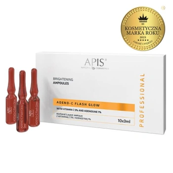 APIS ADENO-C Flash Glow Rozświetlające ampułki do twarzy z witaminą C i adenozyną / 10x3ml