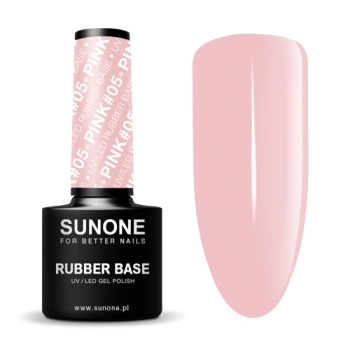 LAKIER HYBRYDOWY SUNONE RUBBER BASE PINK # 05 BAZA KAUCZUKOWA 5g