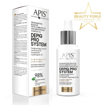 APIS DEPIQ PRO SYSTEM, Home terApis, Depigmentujący booster z α-arbutyną 1% i kompleksem rozjaśniającym 1%