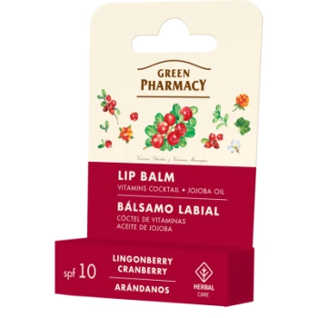 GREEN PHARMACY BALSAM DO UST BRUSZNICA I ŻURAWINA KOKTAJL WITAMINOWY SPF 10