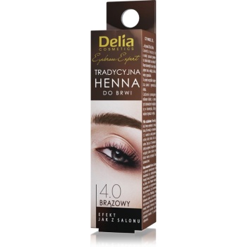 DELIA COSMETICS TRADYCYJNA HENNA DO BRWI 4.0 BRĄZOWA