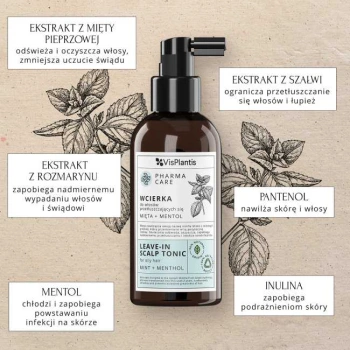 VIS PLANTIS Wcierka do włosów przetłuszczających się, mięta + mentol 150 ml