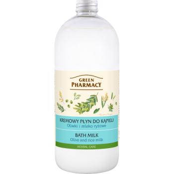 GREEN PHARMACY KREMOWY PŁYN DO KĄPIELI, OLIWKI I MLEKO RYŻOWE 1000 ml