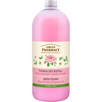 GREEN PHARMACY PIANKA DO KĄPIELI, RÓŻA PIŻMOWA I ZIELONA HERBATA 1000 ml