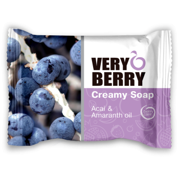 VERRY BERRY KREMOWE MYDŁO W KOSTCE JAGODY ACAI I OLEJEK ARAMANTOWY